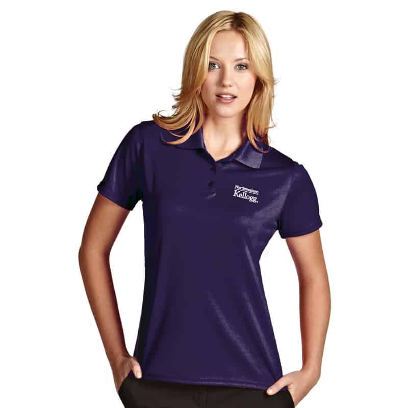 Northwestern / Kellogg Antigua Ladies Purple Polo Shirt