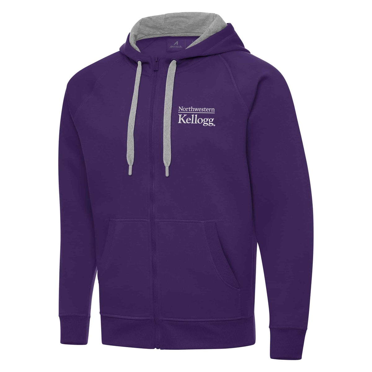 Northwestern I Kellogg Antigua Men's Victory Purple FZ Hood -2
