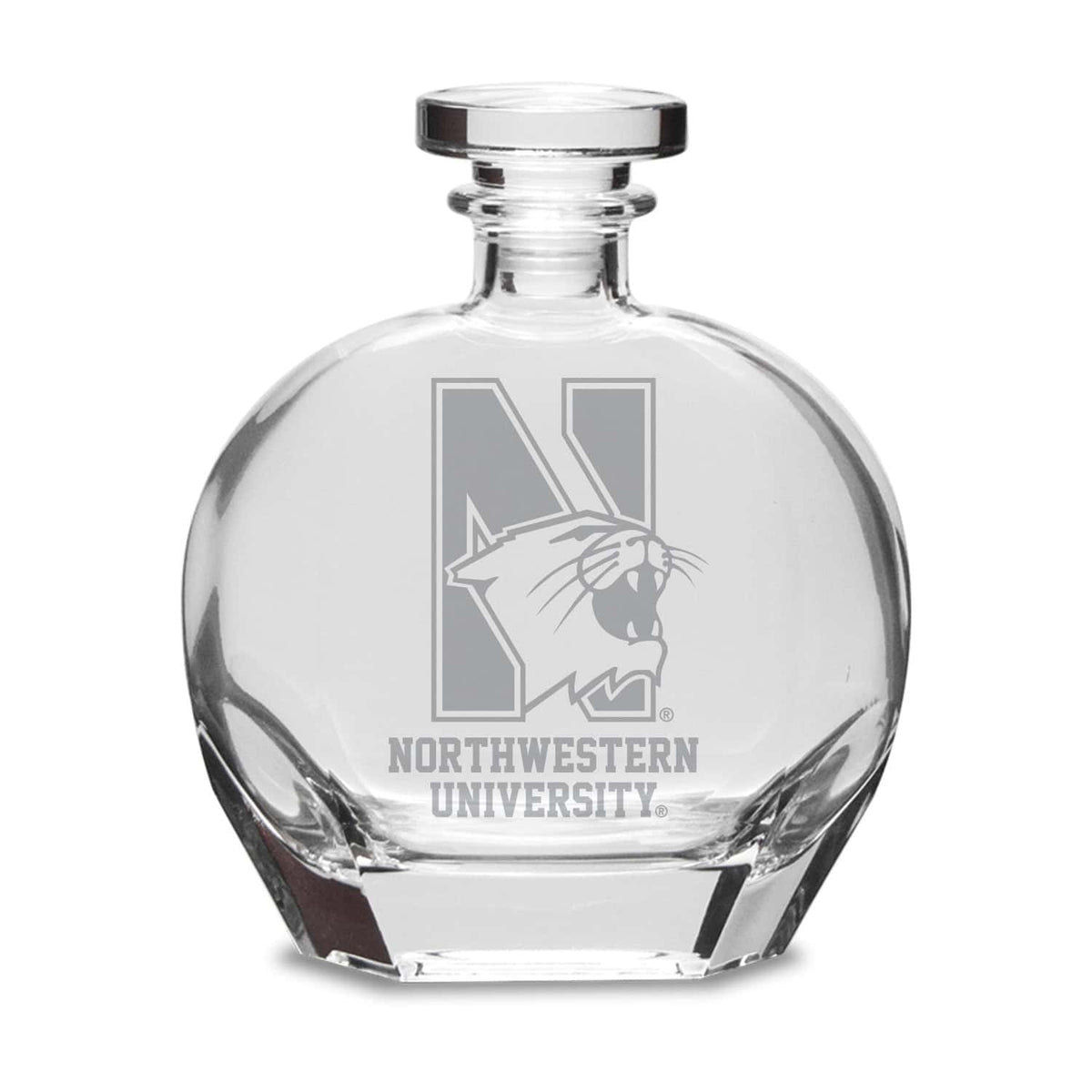 Northwestern University Wildcats 23.75oz Puccini Decanter with Deep Etched N-Cat Design