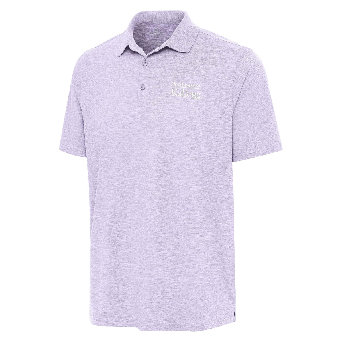 Northwestern I Kellogg Antigua Men's PAR3 Pastel Lilac Heather Polo Shirt -2