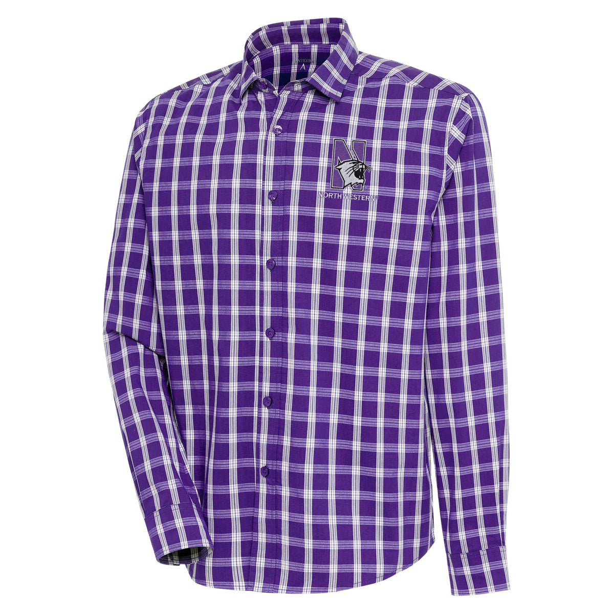 Northwestern University Wildcats Antigua Men's Carry Purple Long Sleeve Casual/Dress Shirt