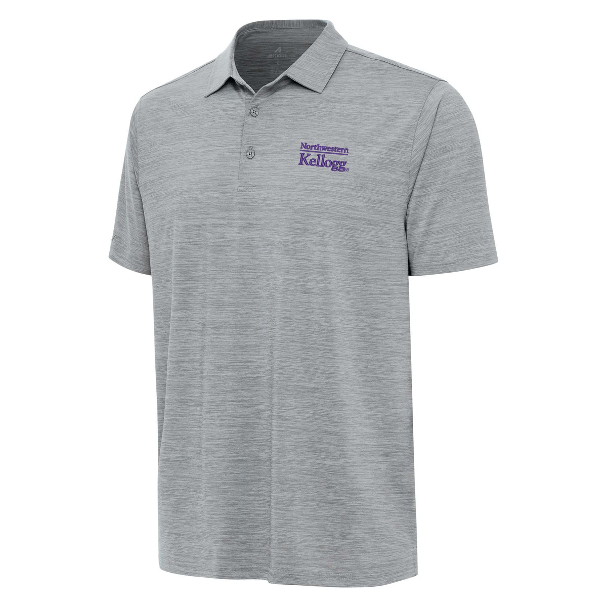 Northwestern I Kellogg Antigua Men's Layout Skyscraper Heather Polo Shirt -2