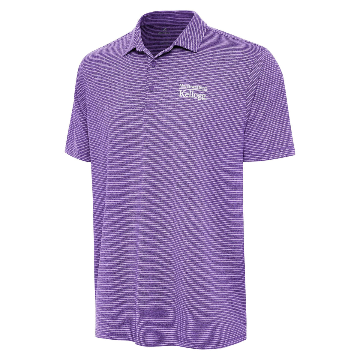 Northwestern I Kellogg Antigua Men's Scheme Purple Heather Polo Shirt -2