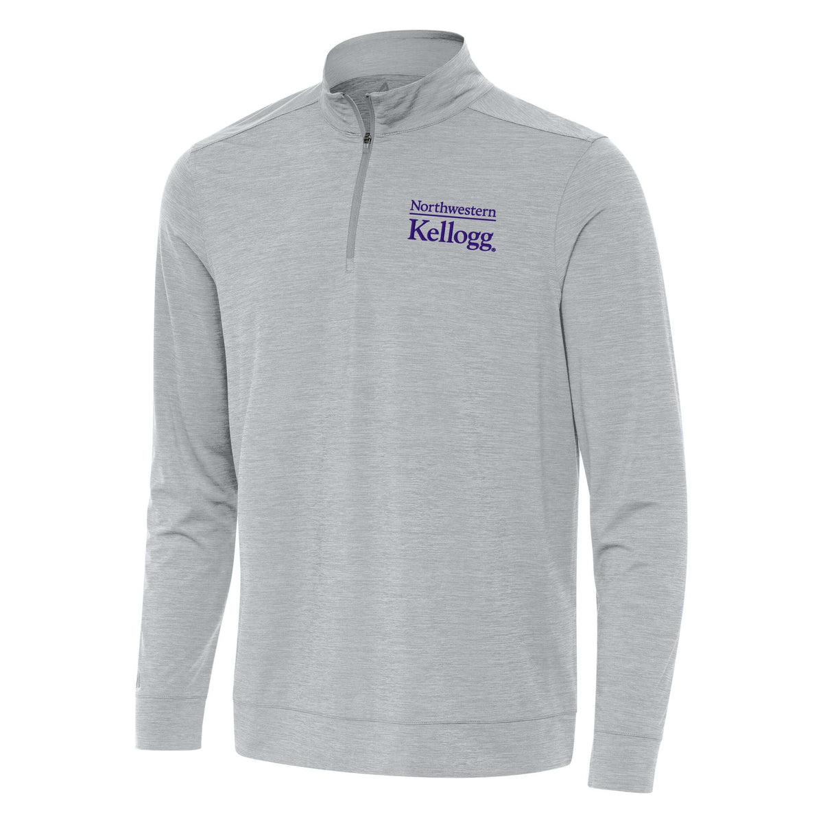 Northwestern I Kellogg Men's Antigua Skyscraper Heather Bright 1/4 Zip Pullover -2