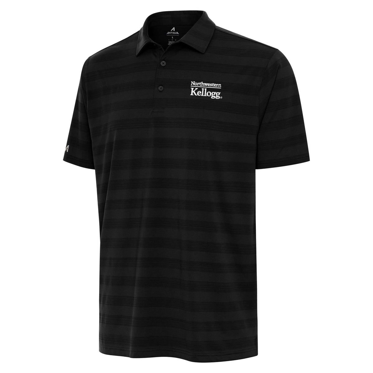 Northwestern I Kellogg Antigua Men's Tunnel Black Multi Polo Shirt -2