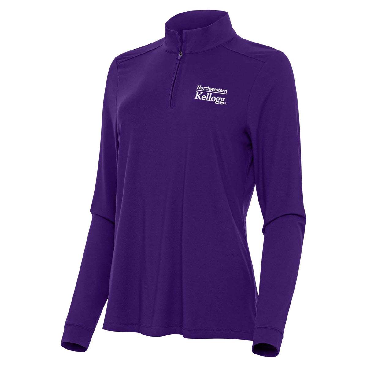 Northwestern I Kellogg Women's Antigua Purple Intent 1/4 Zip Pullover