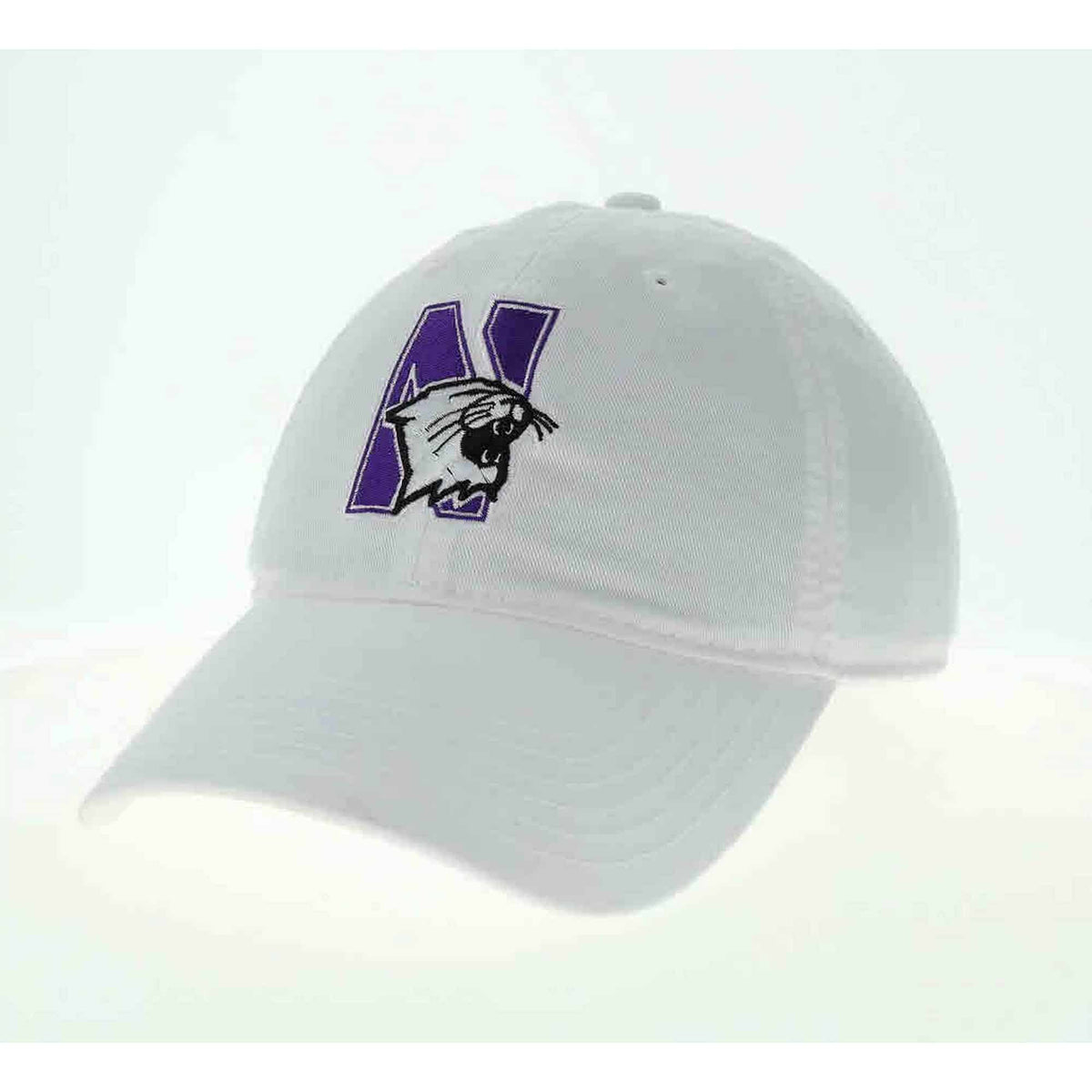 Northwestern University Wildcats Legacy Unconstructed Adjustable White Hat with N-Cat Design II