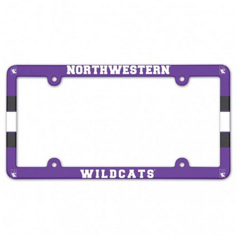 Northwestern Wildcats Full Color Plastic Universal License Plate Frame