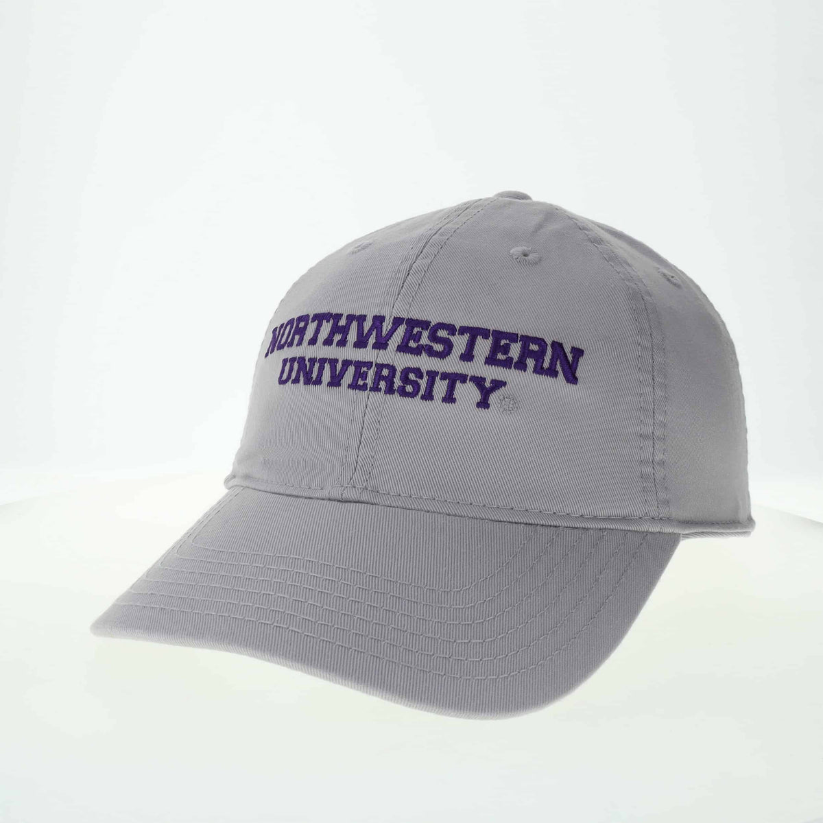 Northwestern University Wildcats Legacy Unconstructed Adjustable Light Grey Hat with Straight Northwestern University Design