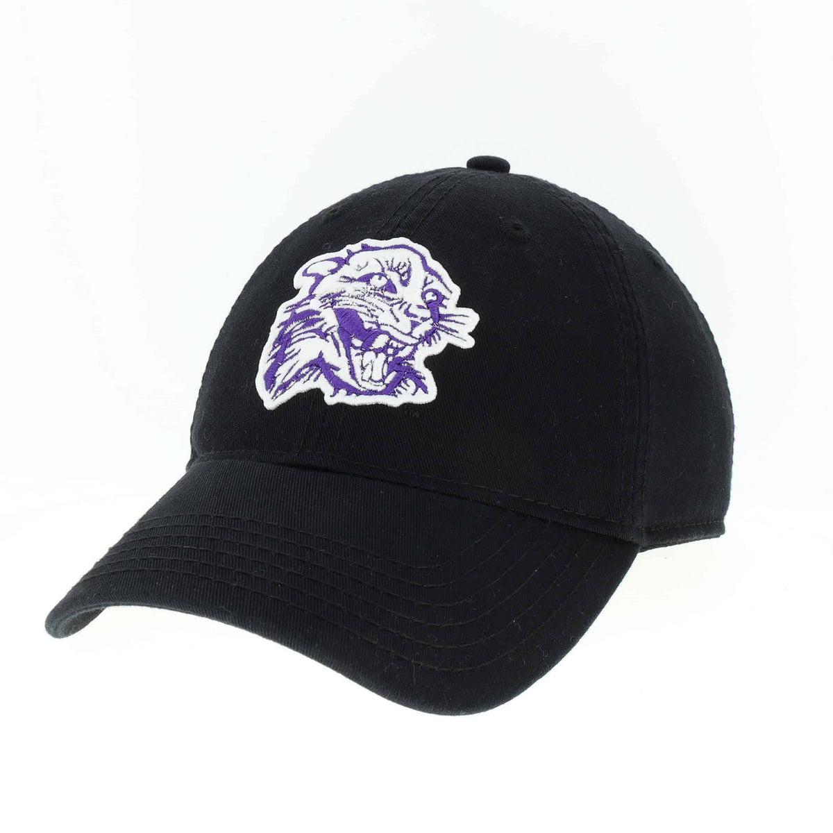 Northwestern University Wildcats Legacy Unconstructed Adjustable Black Hat with Vintage Cat's Head Design