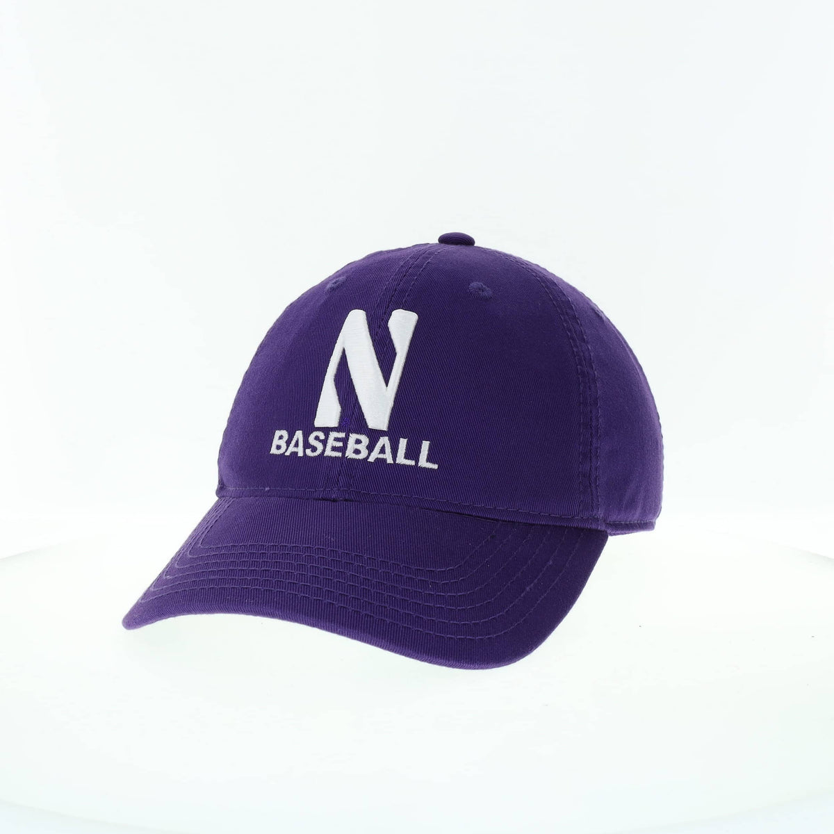 Northwestern University Wildcats Unconstructed Purple Cotton Twill Hat with N & Baseball Design