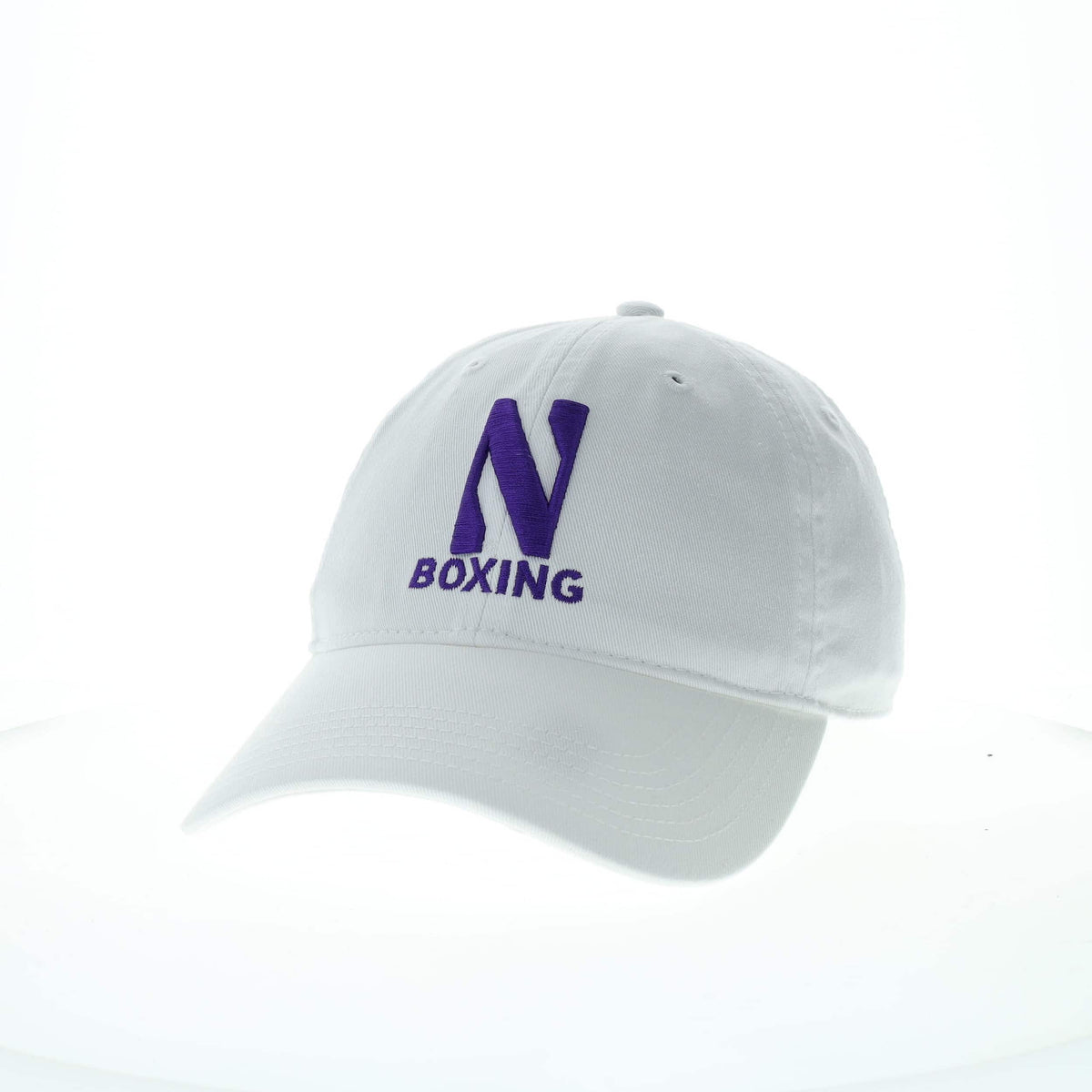 Northwestern University Wildcats Unconstructed White Cotton Twill Hat with N & Boxing Design