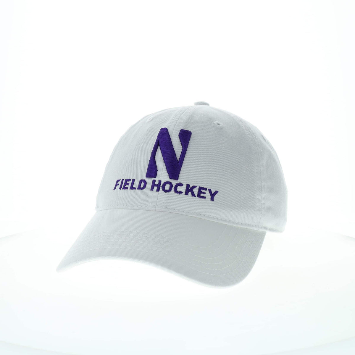 Northwestern University Wildcats Unconstructed White Cotton Twill Hat with N & Field Hockey Design