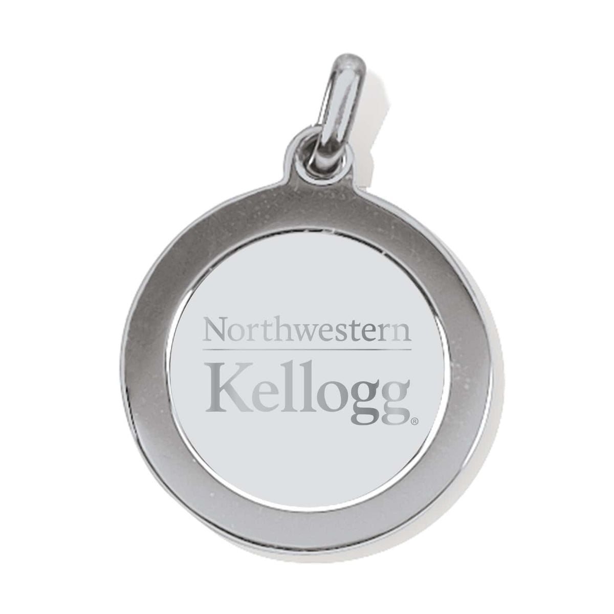 Northwestern | Kellogg Silver Plated Pendant/Charm with Stacked Design