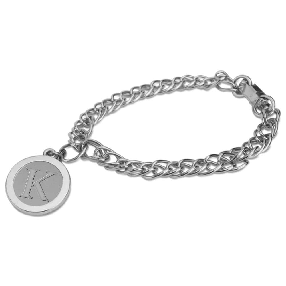 Northwestern | Kellogg Silver Plated Charm Bracelet with K Design