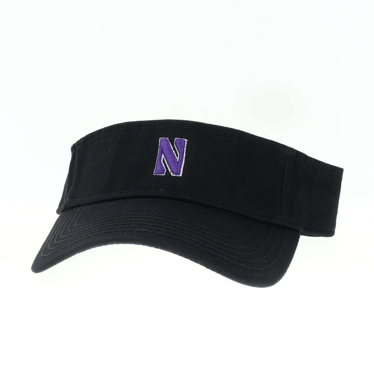 Northwestern University Wildcats Black Visor with Stylized N Design