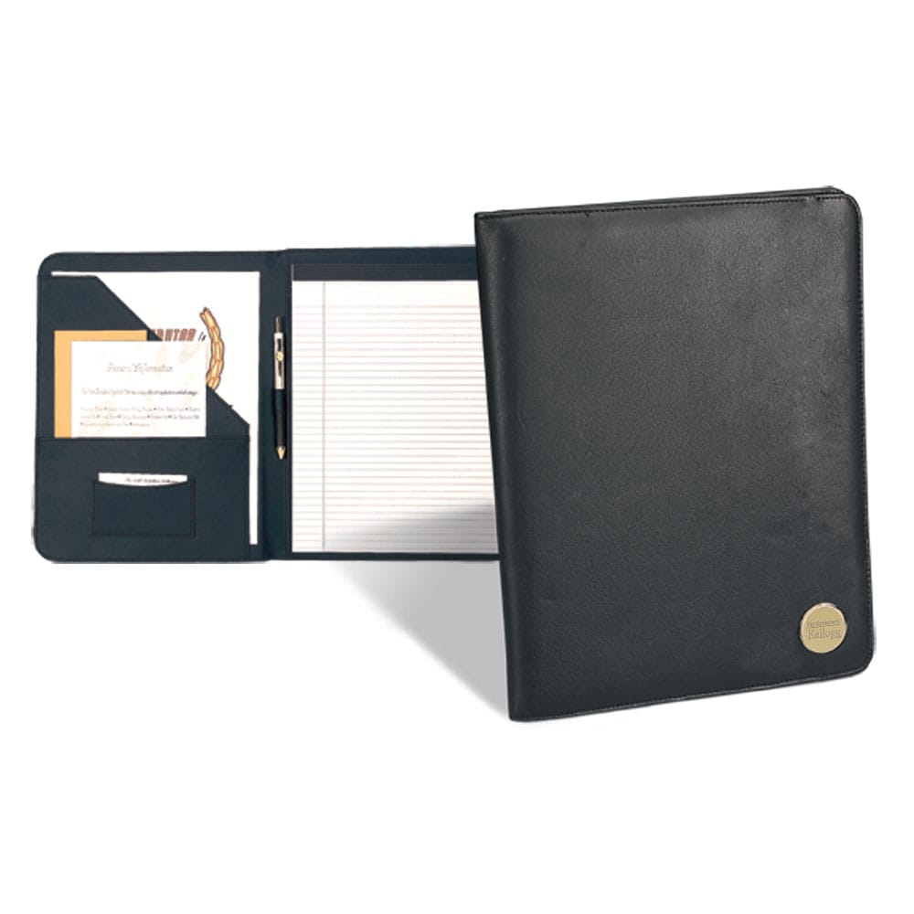 Northwestern | Kellogg Gold Medallion Simulated Leather Writing Portfolio with Stacked Design