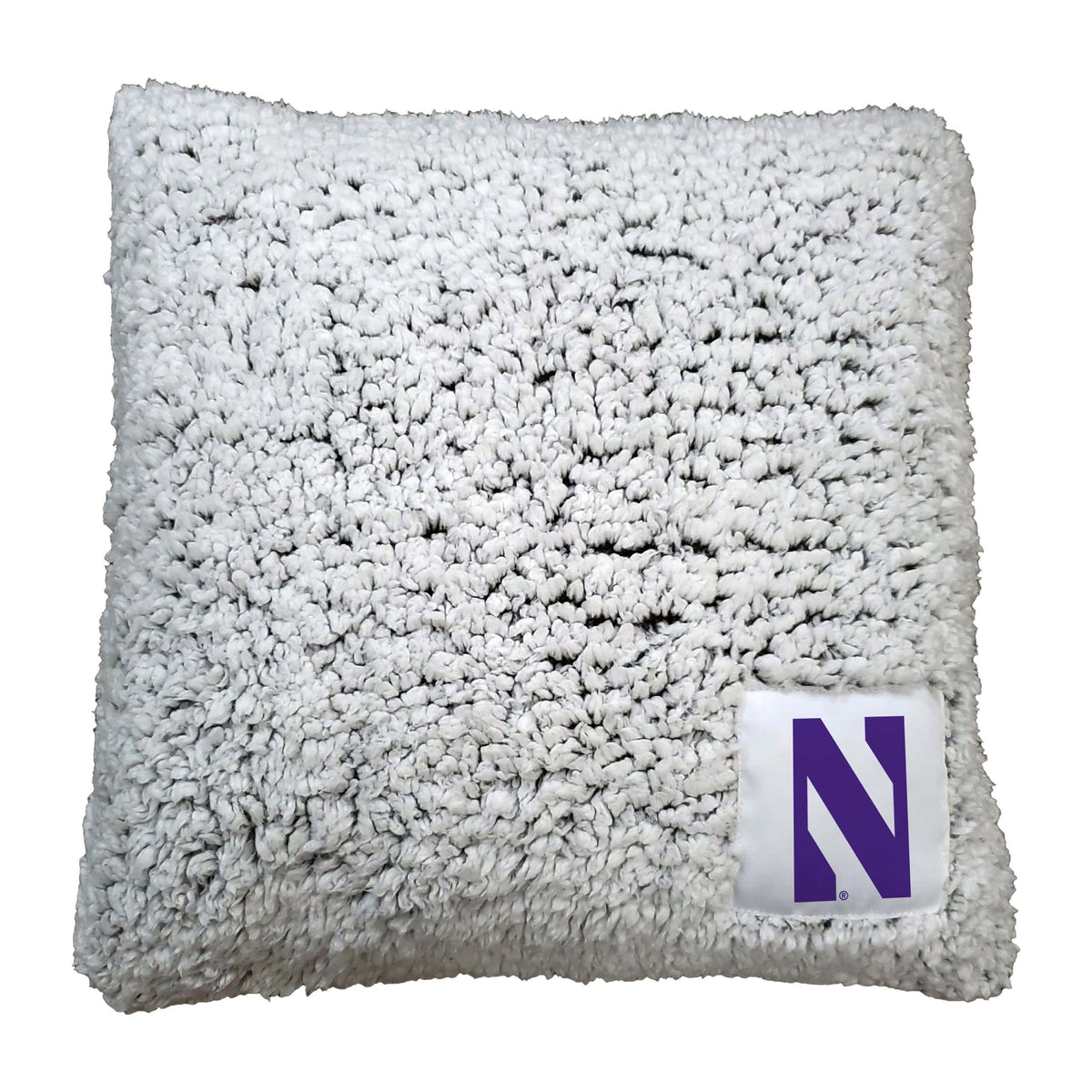 Northwestern University Wildcats Natural Color Frosty Fleece Pillow 16"X16"