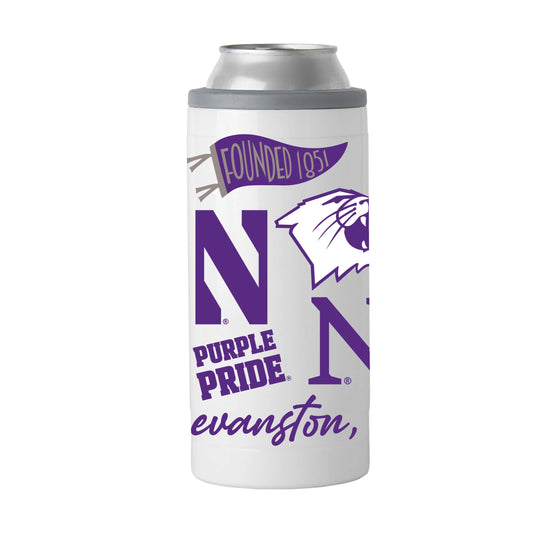 Northwestern University Wildcats 12oz Native Powdercoat SlimCan Coolie-2