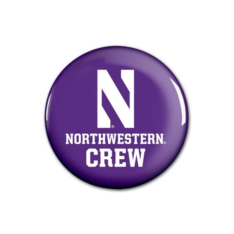 Northwestern Wildcats Button with Northwestern Crew Design 1.75"