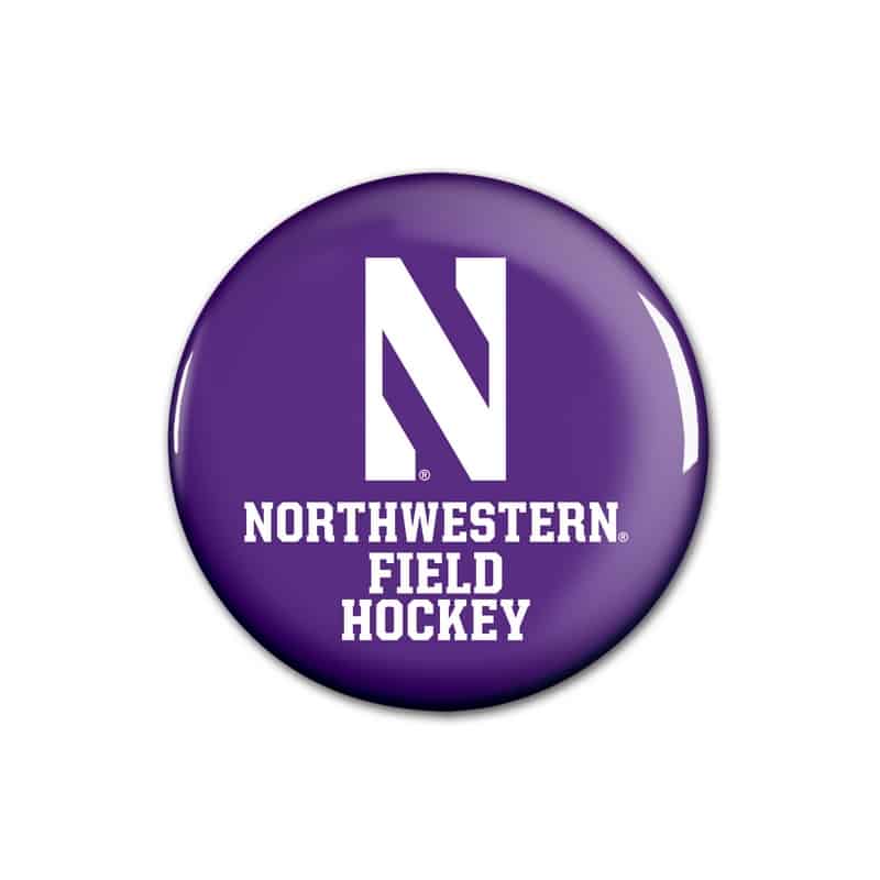 Northwestern Wildcats Button with Northwestern Field Hockey Design 1.75"