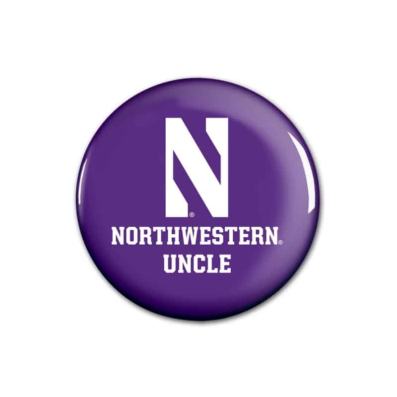 Northwestern Wildcats Button with Northwestern Uncle Design 1.75"