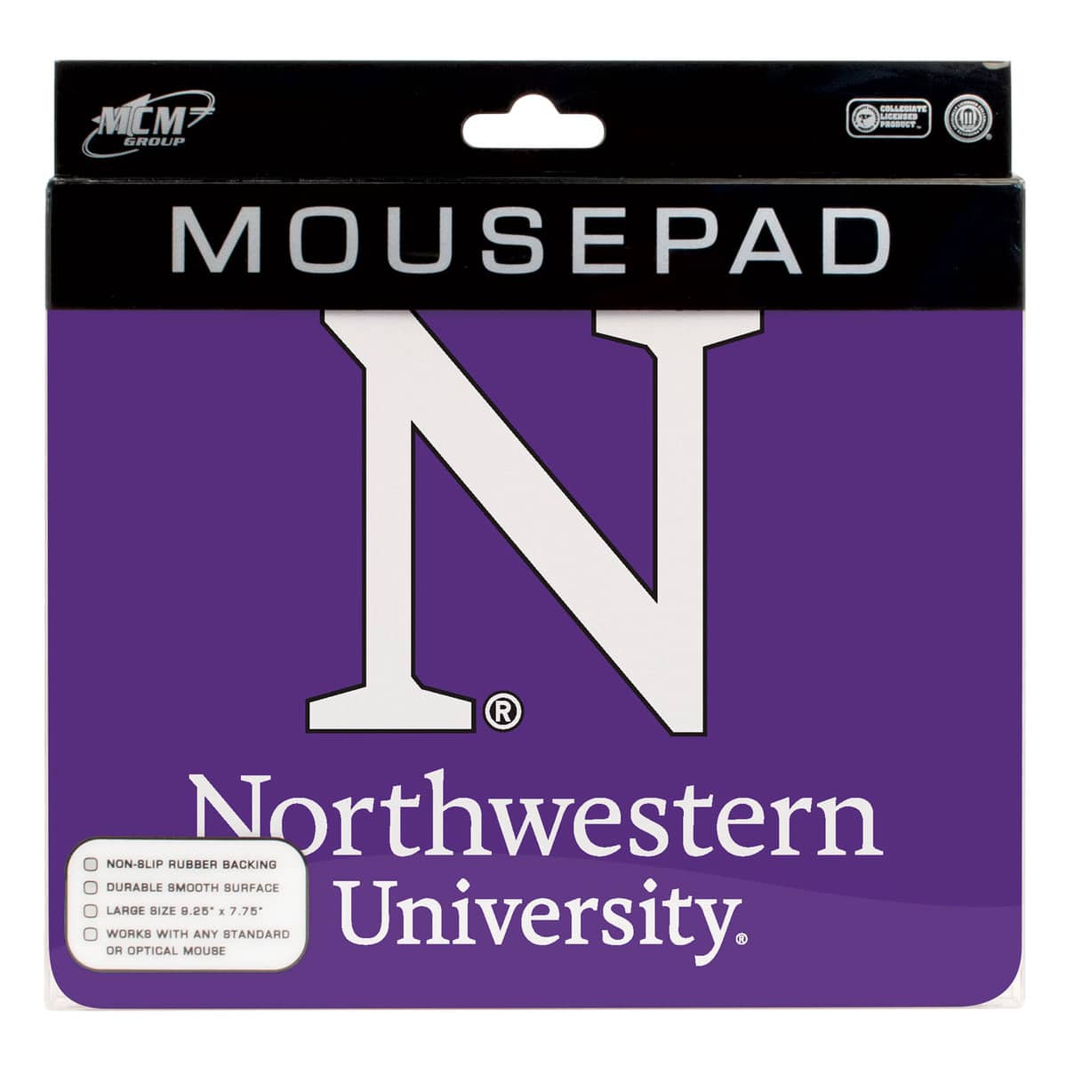 Northwestern University Wildcats ColorMax Mouse Pad with Academic Stylized N & Northwestern University Design