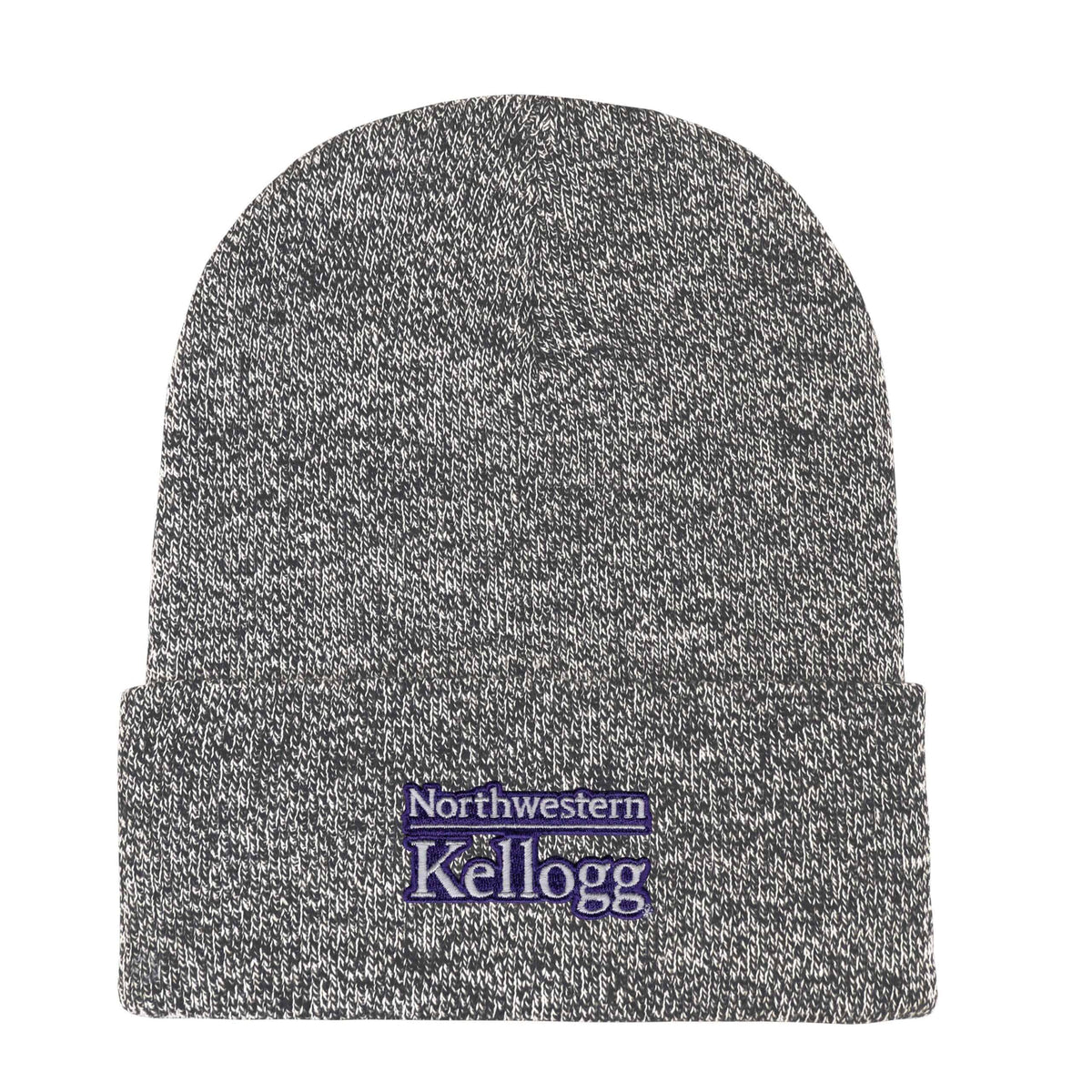Northwestern I Kellogg Bueller Marled Charcoal Knit Cuff Hat
