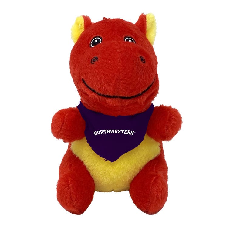 Northwestern University Wildcats Little Bodies Dragon Wearing Purple "Northwestern" Bandana