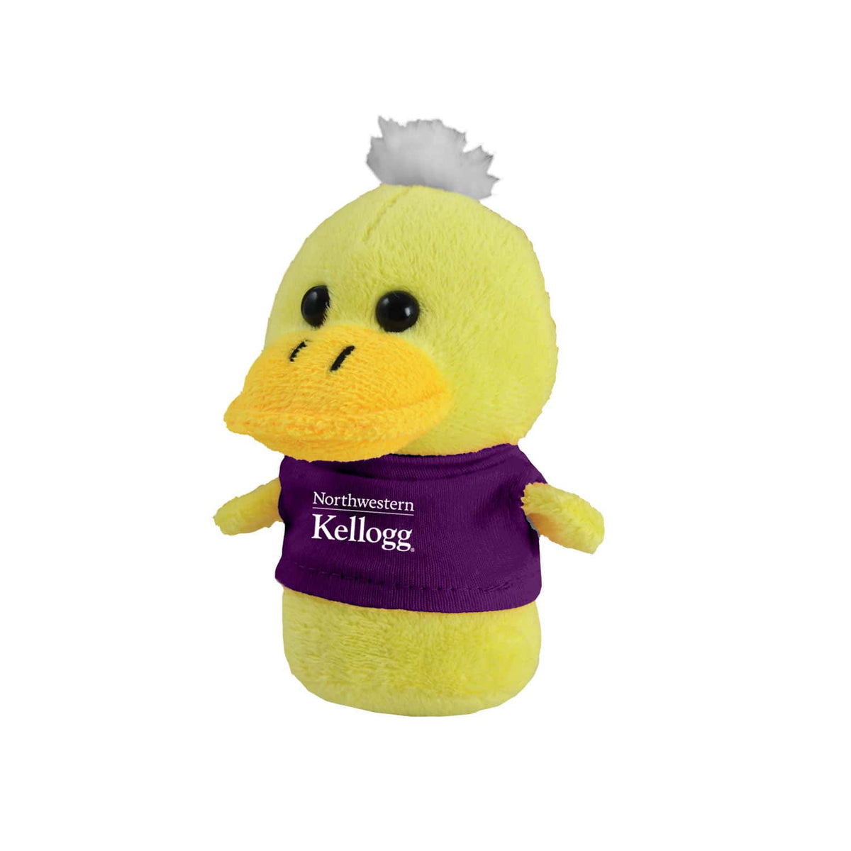Northwestern I Kellogg Wild Bunch Shorties Plush Duck Wearing Purple "Northwestern I Kellogg" Tee Shirt