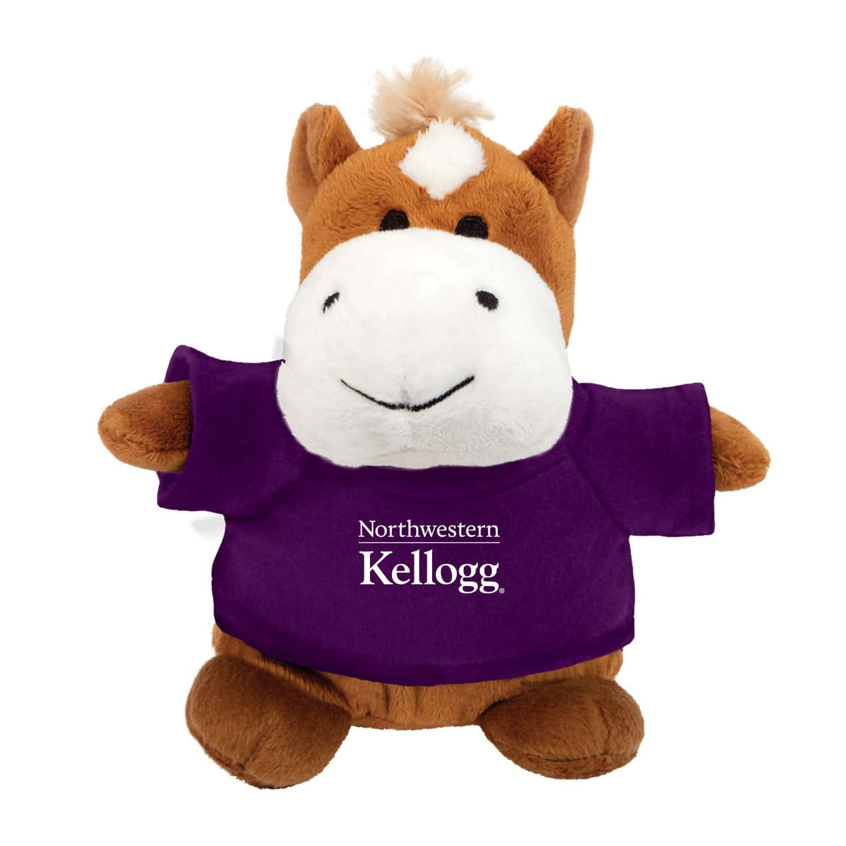 Northwestern I Kellogg Bean Bag Buddies Horse Wearing Purple "Northwestern I Kellogg" Tee Shirt