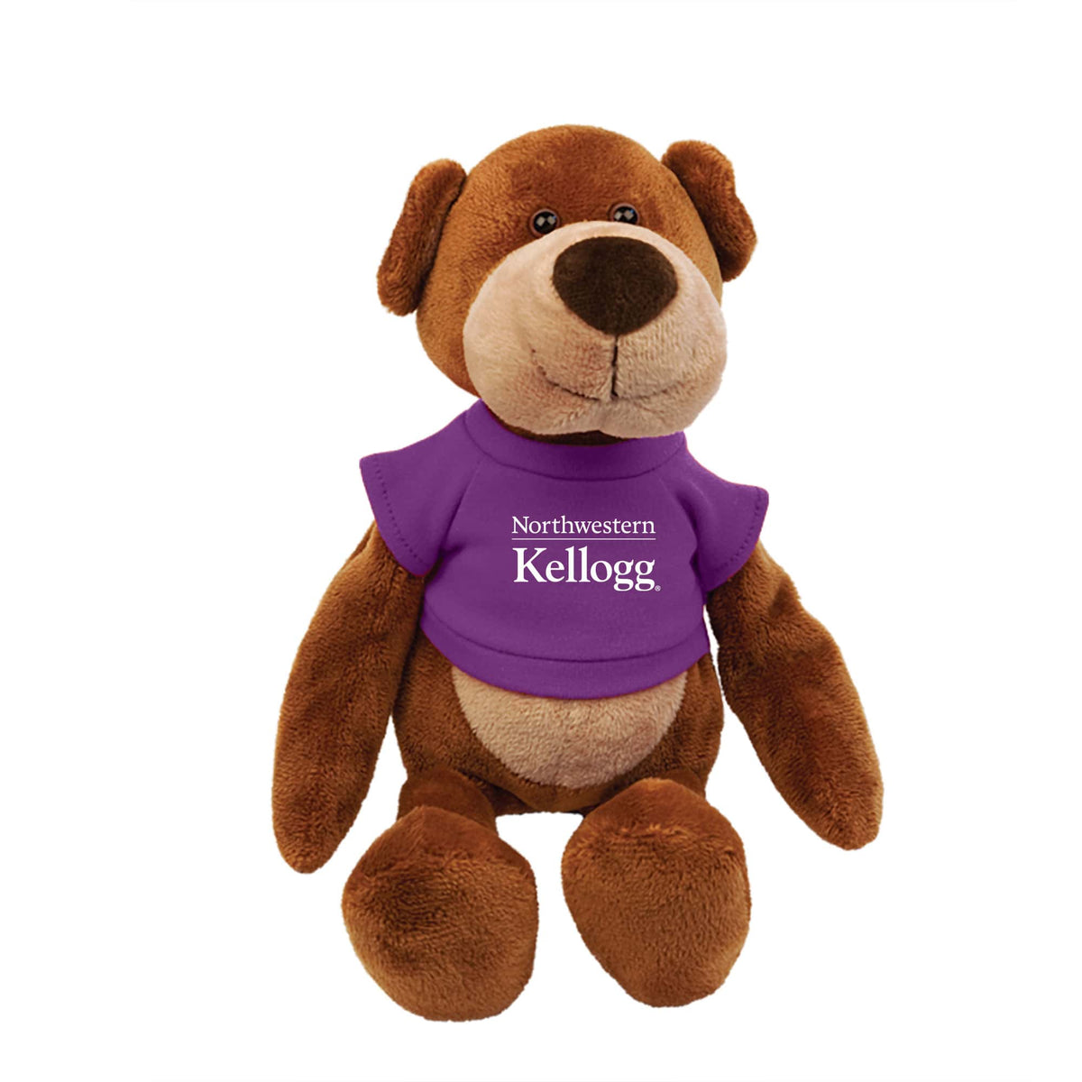 Northwestern I Kellogg Wild Bunch Plush Dog Wearing Purple "Northwestern I Kellogg" Tee Shirt