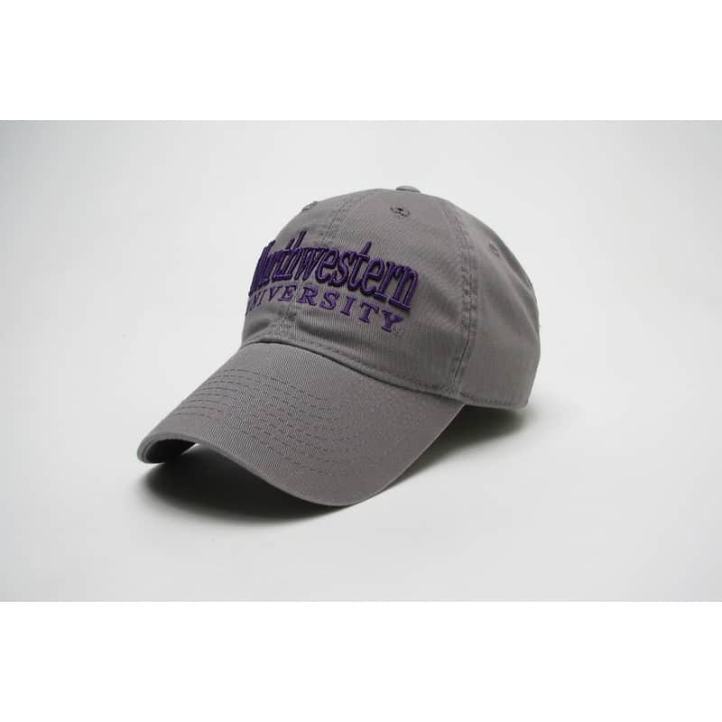 Northwestern Wildcats Legacy Unconstructed Adjustable Dark Grey Hat with Straight Northwestern University Design