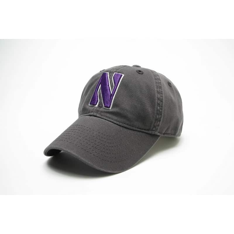 Northwestern Wildcats Legacy Unconstructed Adjustable Charcoal Grey Hat with Stylized N Design