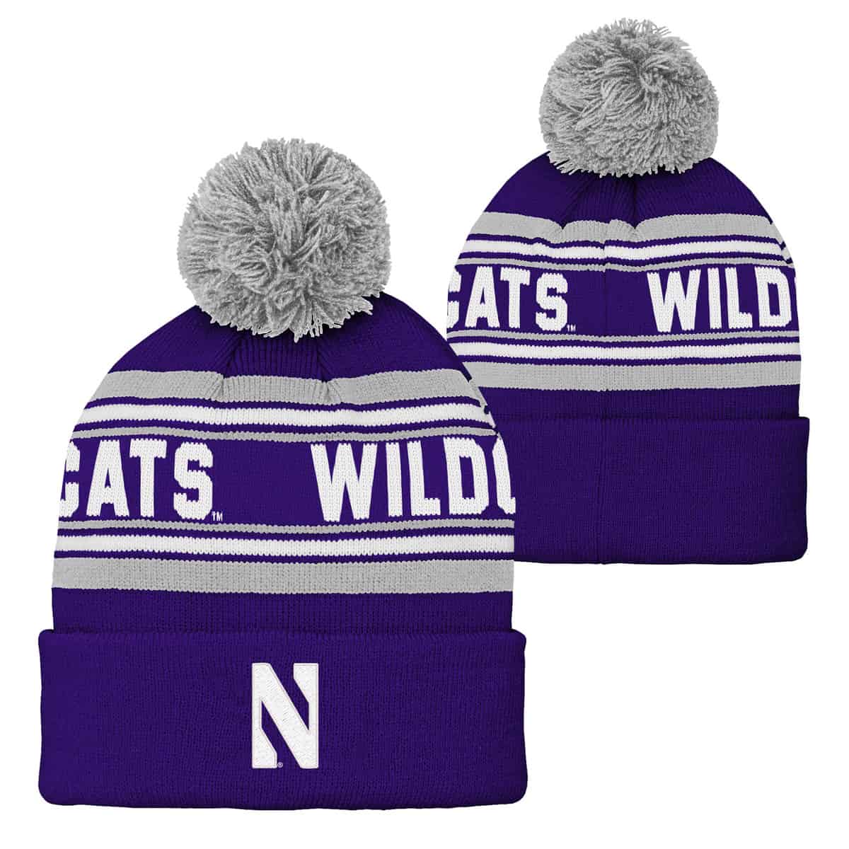 Northwestern University Wildcats Kids Knit Hat with Pom