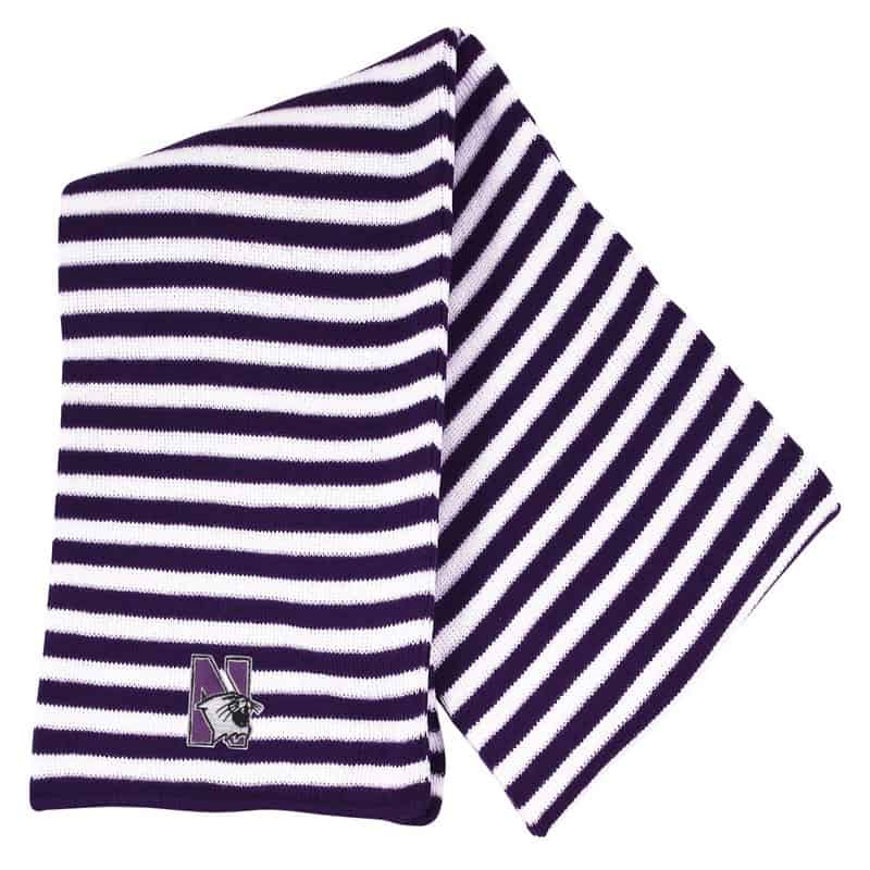 Northwestern University Wildcats Purple/White Micro-stripped Knit Scarf