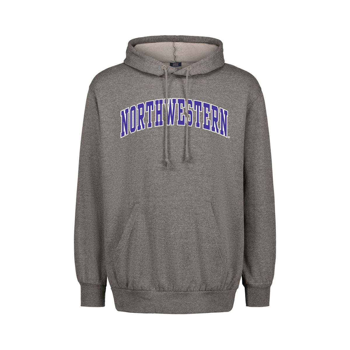 Northwestern University Wildcats Men's MV Fundamental Fleece Graphite Hooded Sweatshirt with Two Color Arch Design