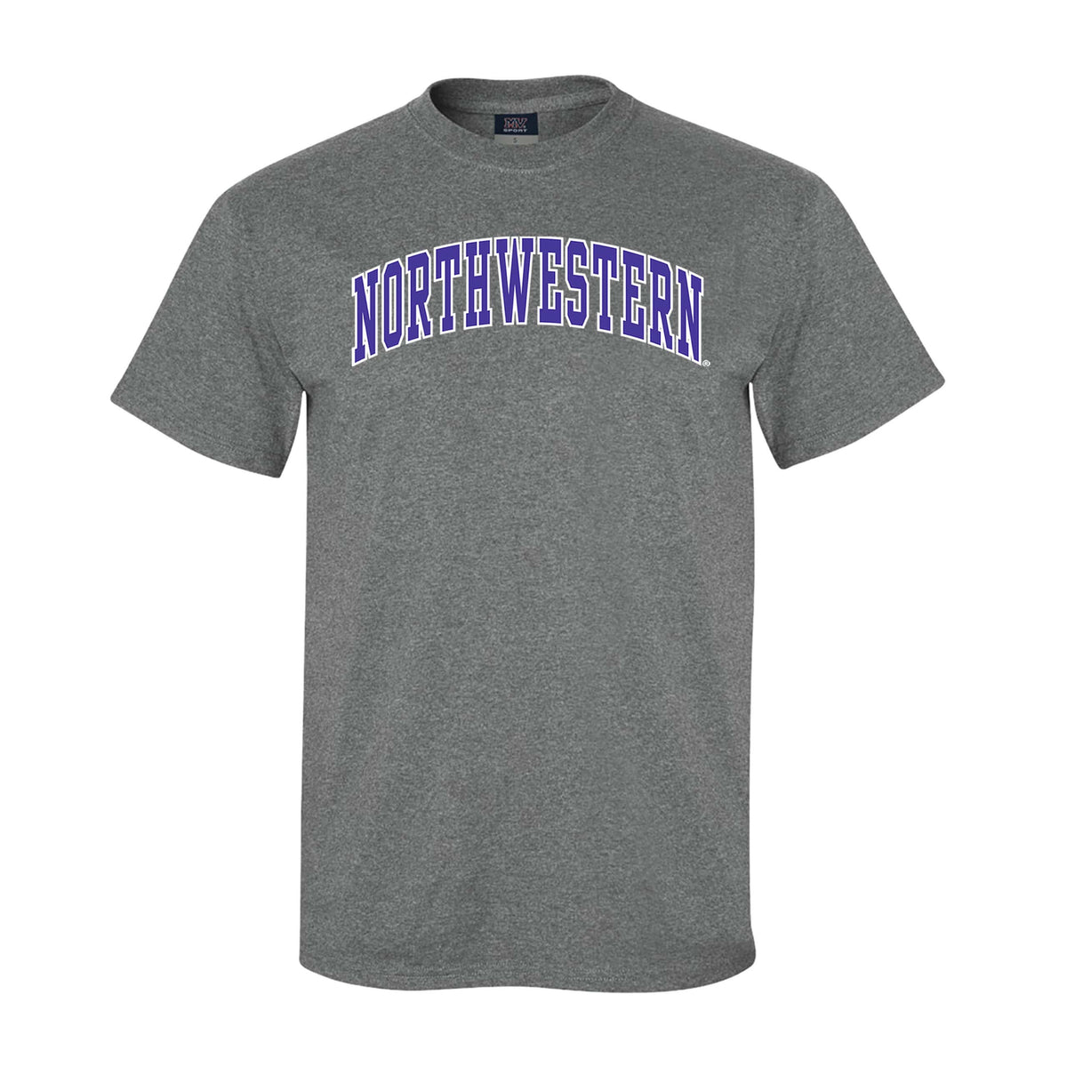 Northwestern University Wildcats Men's MV Graphite Classic Tee with Two Color Arch Design