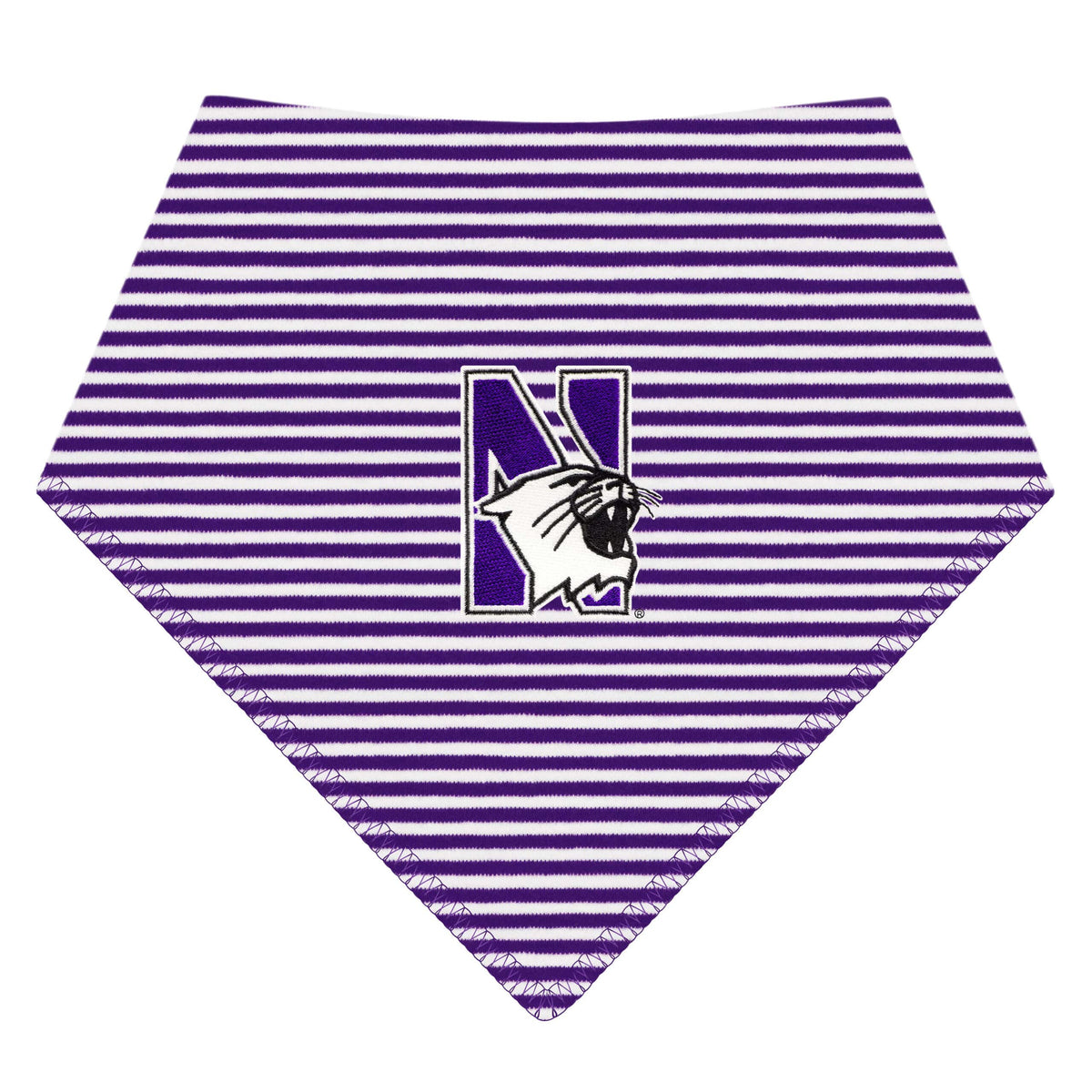 Northwestern University Purple & White Stripped Baby Bandana Bib