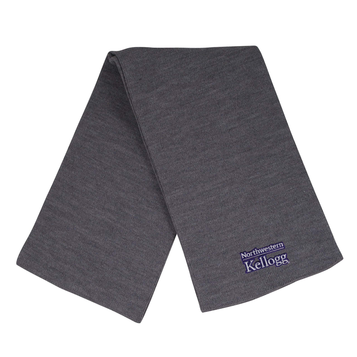 Northwestern I Kellogg Frosty Solid Charcoal Knit Scarf
