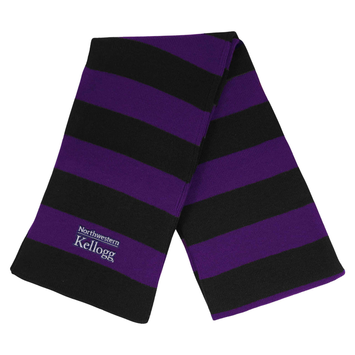 Northwestern I Kellogg Niagara Rugby Stripped Purple/Black Knit Scarf
