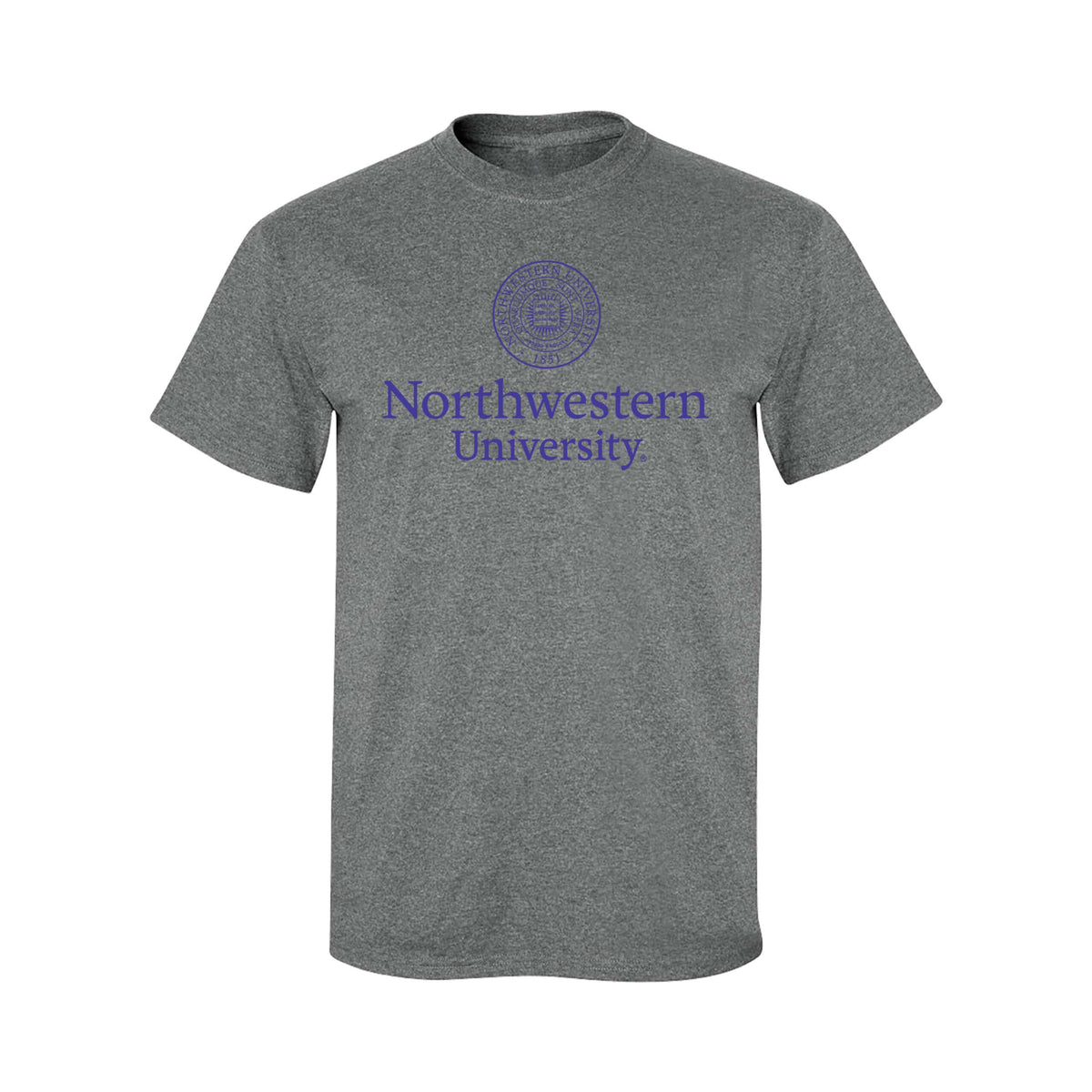 Northwestern University Wildcats Men's MV Graphite Classic Tee with Seal Design in Purple