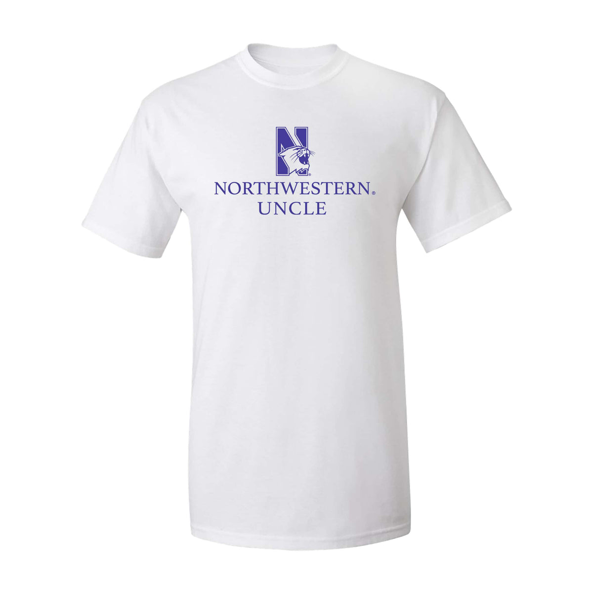 Northwestern University Wildcats Men's MV White Classic Tee with Northwestern Uncle & N-Cat Design