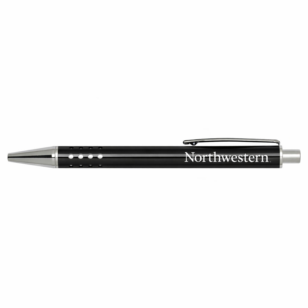 Northwestern University Wildcats Laser Engraved Black Challenger Ballpoint Pen