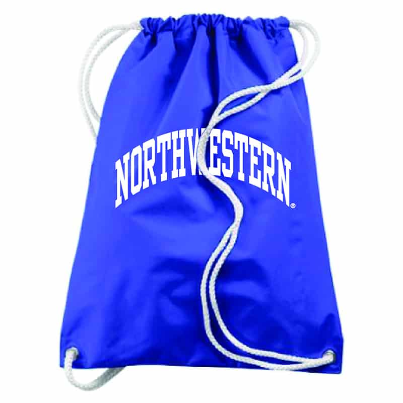 Northwestern University Wildcats Augusta Sportswear Large Purple Draw String Back Pack with Arched Northwestern Design