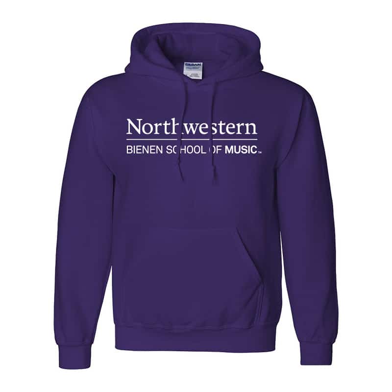Northwestern University Purple Hooded Sweatshirt with Bienen School of Music Design