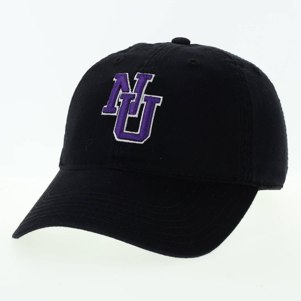 Northwestern University Wildcats Legacy Unconstructed Adjustable Black Twill Hat with Vintage Interlock NU Design