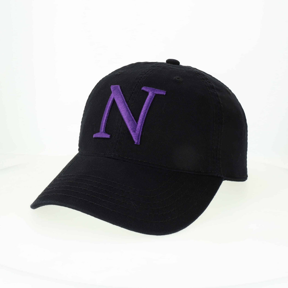 Northwestern University Wildcats Legacy Unconstructed Adjustable Black Hat with Academic N Design