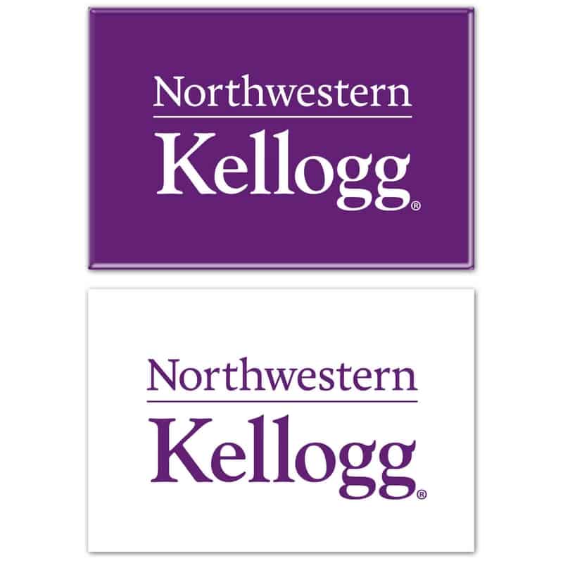 Northwestern Wildcats Rectangle Magnet, 2pack 2" x 3" Kellogg Design