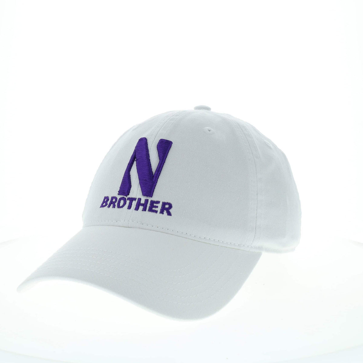Northwestern University Wildcats Unconstructed White Cotton Twill Hat with N & Brother Design